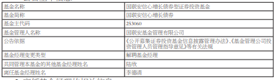 李德清离任国联安旗下5只基金